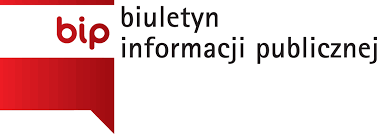 Grafika przedstawia logo Biuletynu Informacji Publicznej jest to grafika na kształt flagi Polski w kolorze biało-czerwonym z napisem bip na białej częsci w kolorze czerwonym obok grafiki jest napis biuletyn informacji publicznej w kolorze czarnym tło jest koloru białego