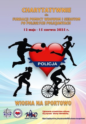Plakat promujący akcję „Wiosna na sportowo” informacje na nim zawarte są w komunikacie