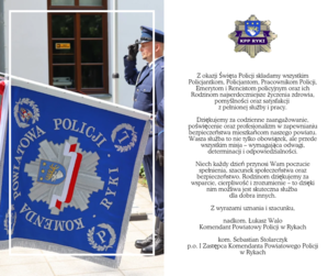 Grafika z życzeniami z okazji święta policji.