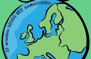 grafika kuli ziemskiej, na niej rower i napis 22 września dzień bez samochodu
22 września - Dzień Bez Samochodu