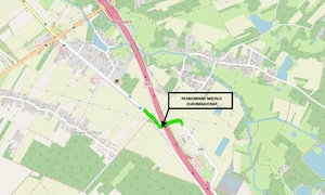 Mapa przedstawiająca rejon miejscowości Moszczanka i Sierskowola w tym drogi W839 i S17 z zaznaczonym miejscem zgromadzenia