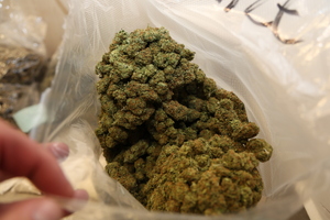 Zabezpieczone środki odurzające - marihuana w woreczku foliowym