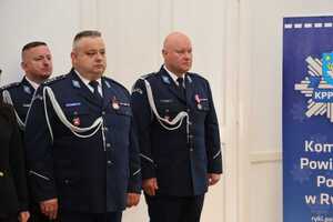 Powiatowe obchody Święta Policji w Rykach w sali pałacu Poniatowskich