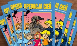 Grafiki z okładką komiksu gra cień