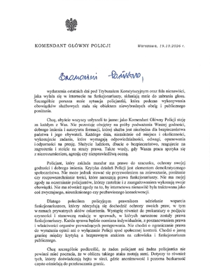 List Komendanta Głównego Policji